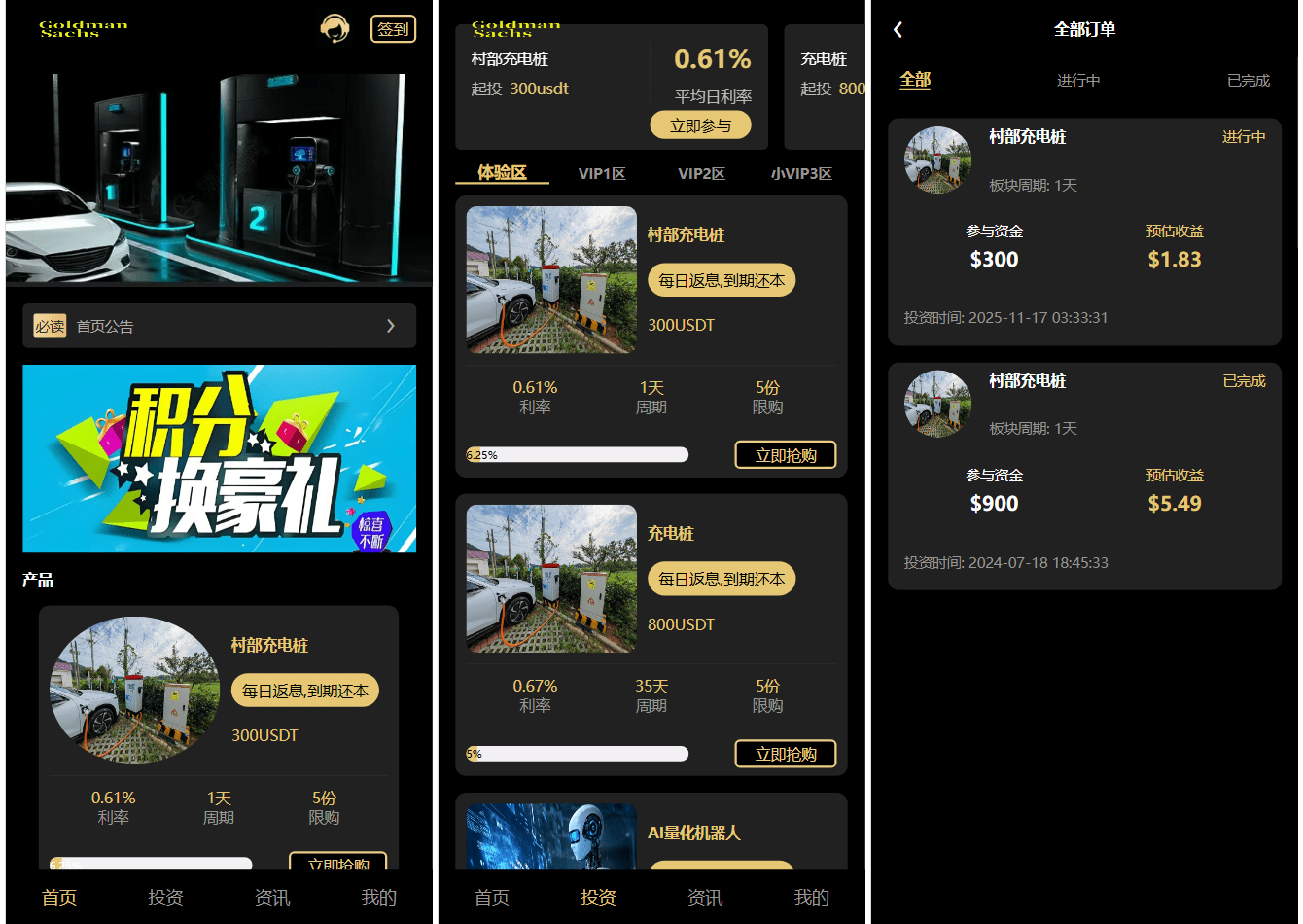 Fidelity充电桩投资理财系统源码-前端uniapp纯源码+后端PHP-伏羲SAAS