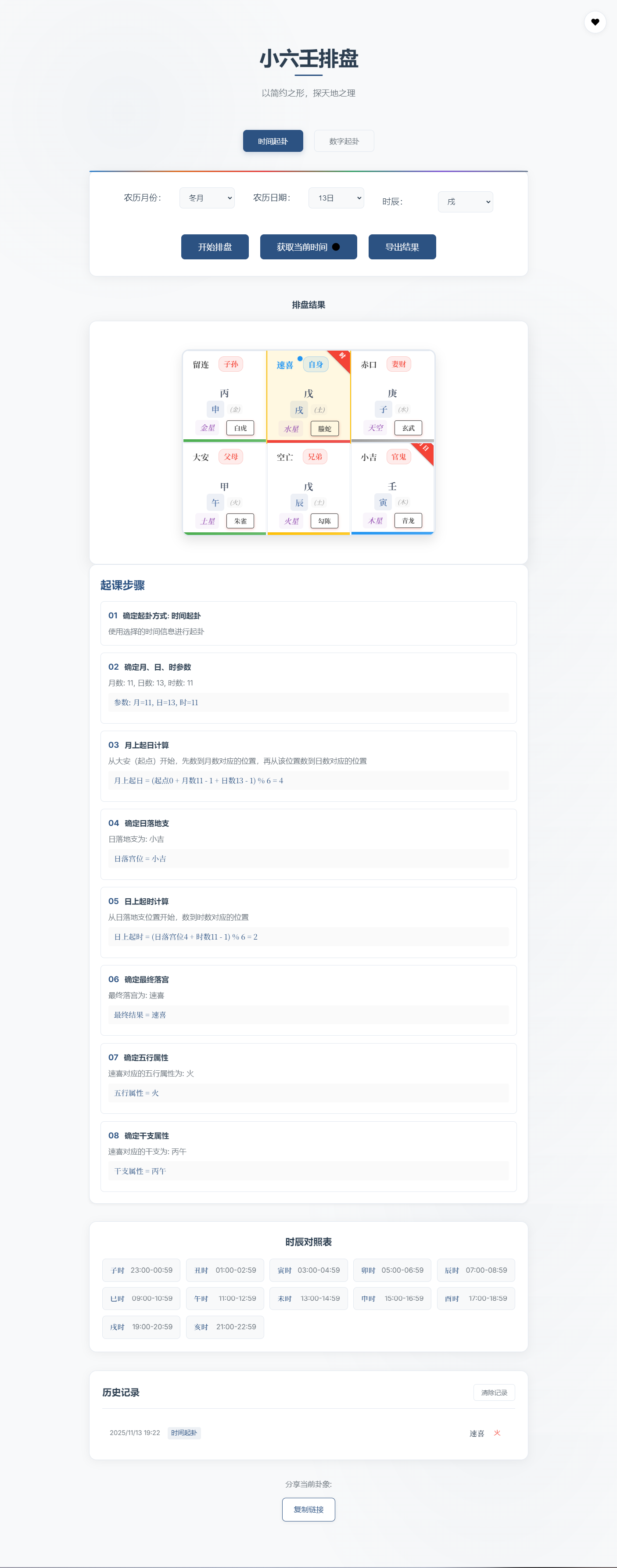 小六壬排盘工具源码 自适应双端-伏羲SAAS