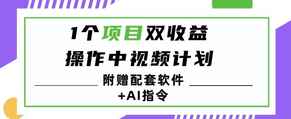 1个项目双收益？操作中视频计划1天最高3100+收益？（附赠配套软件+AI指令）-伏羲SAAS